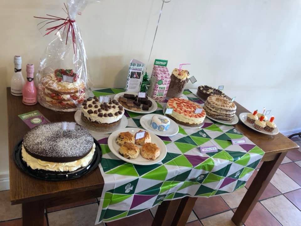 Cake, Scones on display inside The Chocolate Cafe, to raise funds for Macmillan's Big Coffee Morning