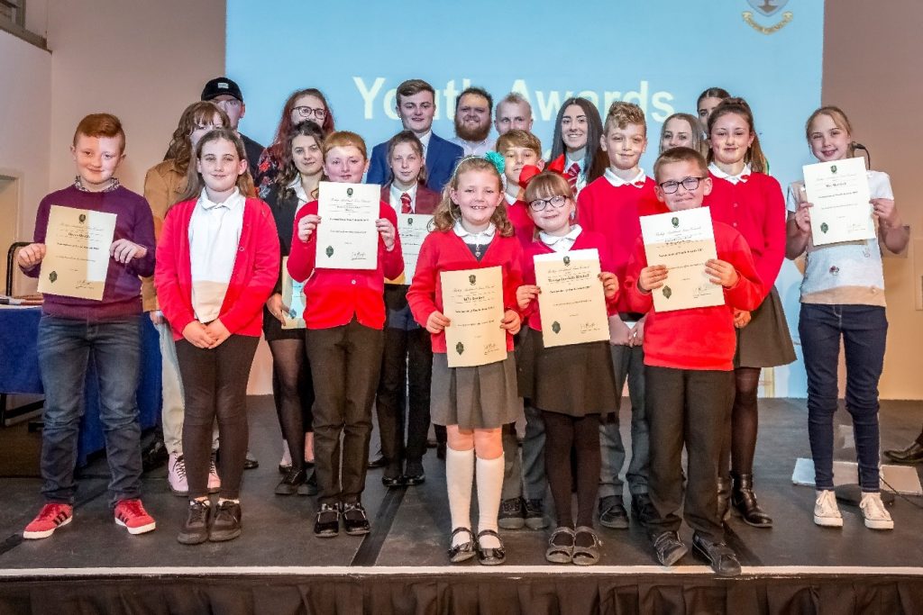 Group photograph of the Nominees for the 2019 Youth Award, held in Bishop Auckland Town Hall