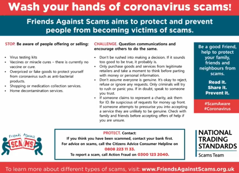 Wash your hands of Coronavirus Scams