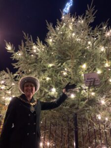 Councillor Joy Allen With Christmas Tree