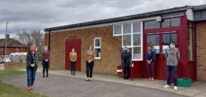 Cllr Allen. Cllr Blacburn and team from Woodhouse