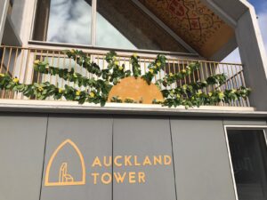Flowers on Auckland Tower