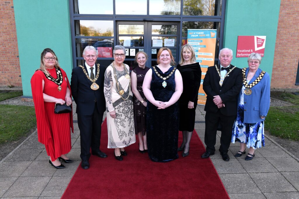 Mayors and Chairman on the Red Carpet at Bishop Auckland College
