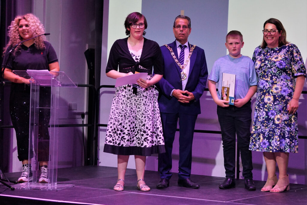 Mayor Sam Zair, Rosie Oliver, and Max Hunt - Winners of Special Recognition Award 2023